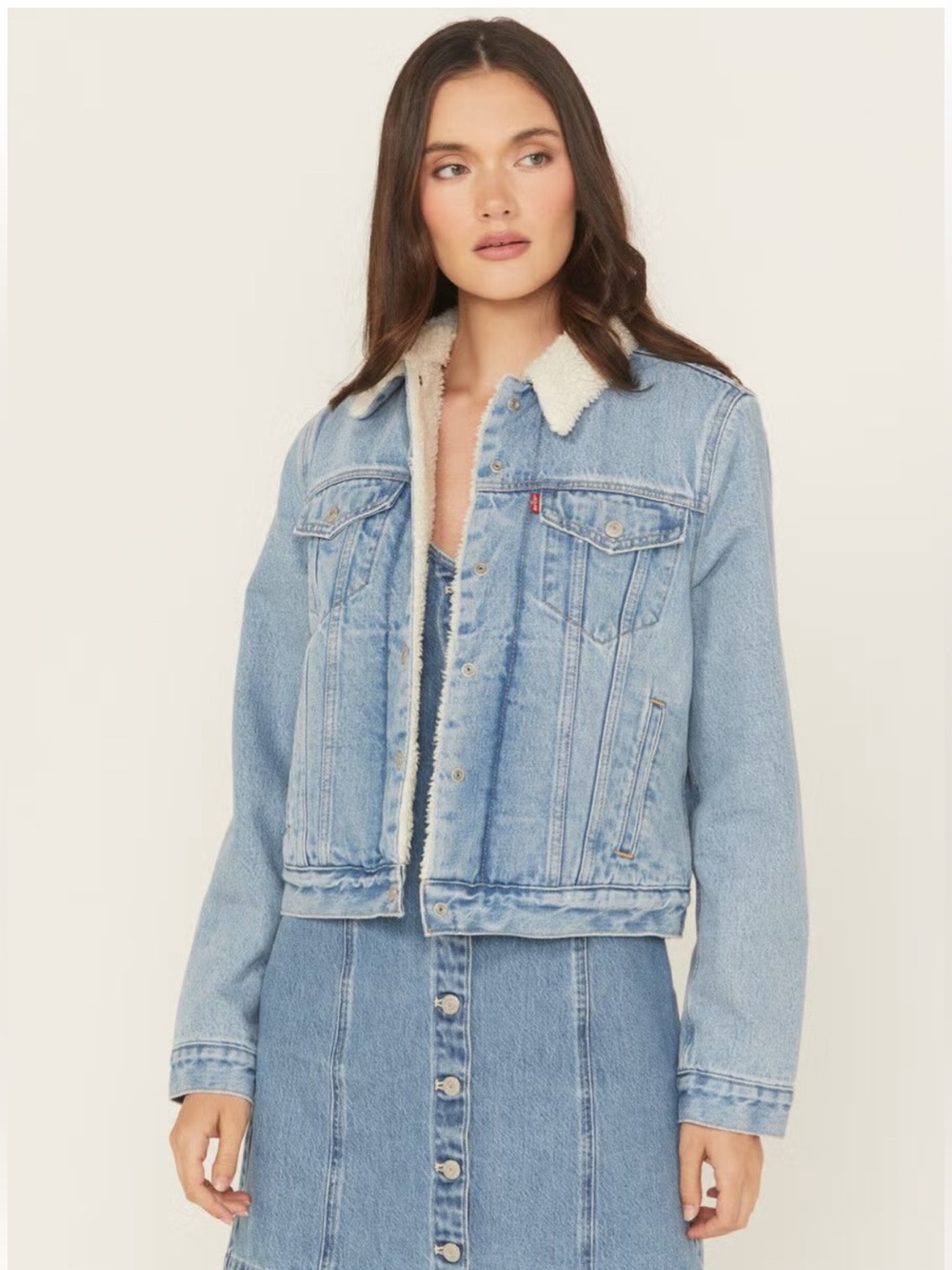 Levi's Vintage Light Blue Denim Sherpa Collar Jacket